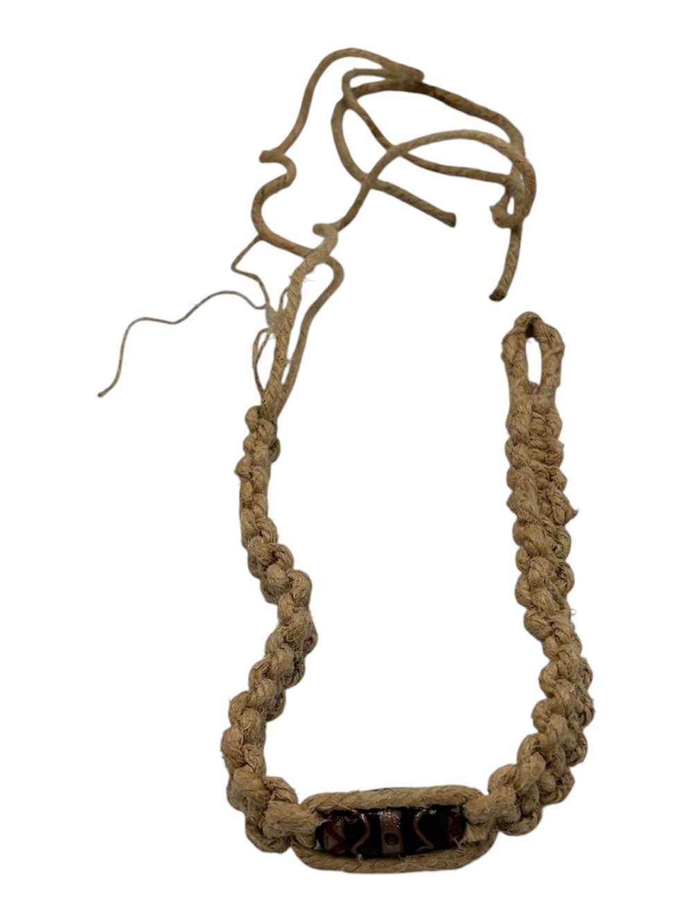 15.5” Handmade Thick Hemp 6.5” Adjustable Necklace W/ Pendant
